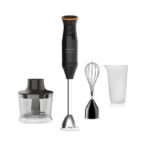 Taurus Mixeur plongeant 3en1 1200w 20 vitesses fonction turbo bras et lames en acier inoxydable avec accessoires 2 ans de garantie