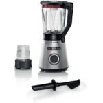 Bosch Blender mixeur VitaPower 1200w en inox bol en verre thermoSafe 1,5L inclu mini hachoir + smoothie