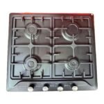 SOFRATELLI Plaque de cuisson à gaz encastrable en noir mate 4 feux 60cm Grilles en Fonte renforcée allumage électrique