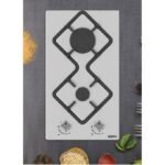 Gork International Table de cuisson Plaque à gaz encastrable inox ,2 feux ,grilles en fonte renforcée