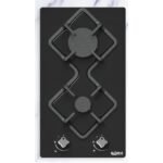 Gork International Table de cuisson Plaque à gaz encastrable vitré noir ,2 feux ,grilles en fonte renforcée