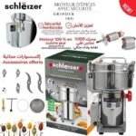 schlëizer Moulin à épices broyeur professionnel Haute vitesse multifonctions broyeur d'herbe Électrique 1,5 KG en acier inoxydable à six lames moteur 100% cuivre très puissant 3200W système de sécurité