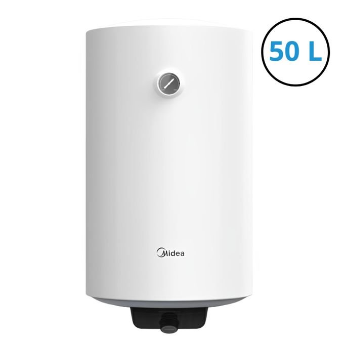 1 (42) Midea chauffe eau électrique 50L 1500w 30°-75° blanc vertical idéal pour petite à moyenne famille – Image 1