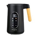 Taurus Bouilloire électrique afficheur et commandes tactile 1,7L 4 T° base rotative design élégant noir/bois