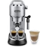 DELONGHI machine à café expresso compacte élégante avec mousseur de lait corp en acier inoxydable 15 bars système capuccino