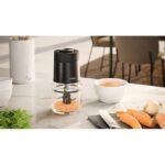 Haier Hachoir chopper série5 4 lames en acier inoxydable bol en verre 0,5L 550w 2 vitesses noir