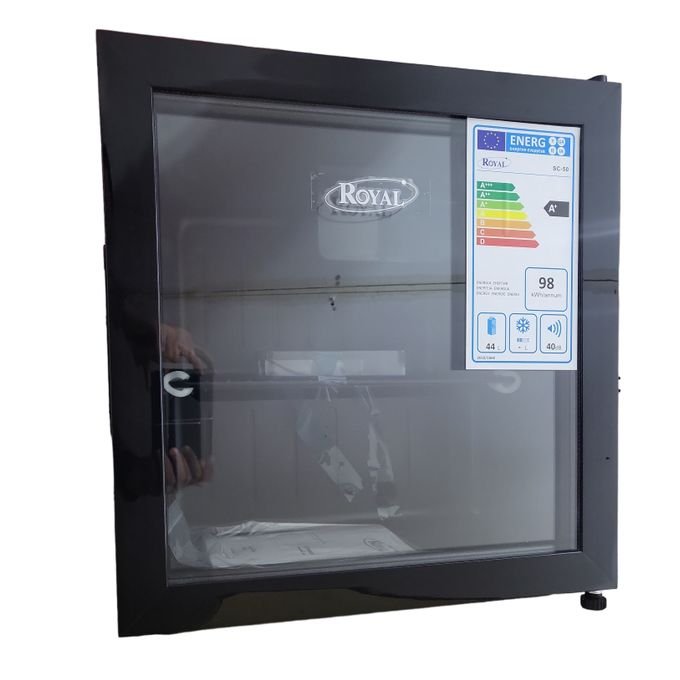 1 (76) Royal Minibar mini réfrigérateur noir porte vitrée avec petit compartiment congélateur 44L A+ – Image 1