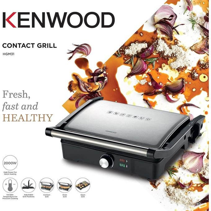 1 (81) Kenwood Panini grill double face 3en1 inox ouvrable 180° 2000w – Image 1