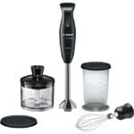 Bosch MSM2650B Mixeur plongeant 3en1,blender, batteur et hachoir ,noir ,600w ,système QuattroBlade