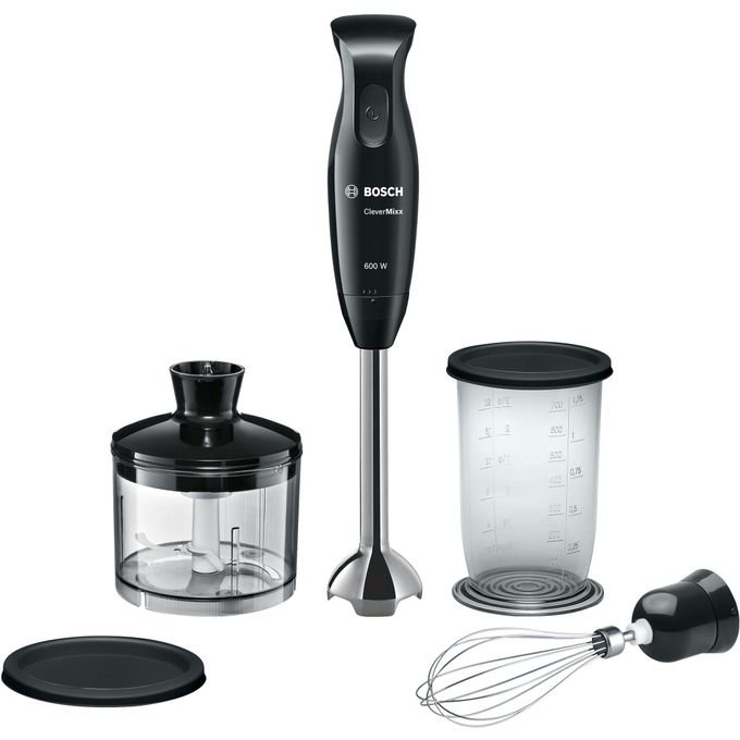 1 (9) Bosch MSM2650B Mixeur plongeant 3en1,blender, batteur et hachoir ,noir ,600w ,système QuattroBlade – Image 1