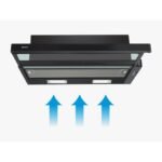 Bosch Hotte télescopique noir 60 cm avec filtre à graisse aluminium éclairage led silencieuse 3 vitesses 2 ans de garantie – Image 2
