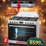 BOSCH Pack Cuisinière 90 inox Full options + Hotte 90cm inox