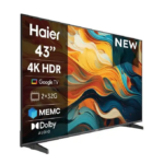HAIER Smart TV 43" 4K UHD Smart Google TV, HDR10, HDMI 2.1, Bluetooth & Wi-Fi