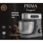 Prima Robot pétrin multifonctions silver 1800w Bol en inox XXL 10L écran digital avec minuterie