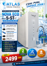 Filtre à Eau NOVA ECO 100 GPD – Osmose Inverse 5 Étapes – Installation Gratuite + Garantie 2 Ans