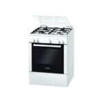 BOSCH Cuisinière à gaz 60Cm 4 FEUX BLANC SECURITE