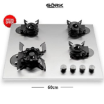 Gork Table de cuisson 60cm intelligente Inox, encastrable, classe énergétique A, à faible consommation