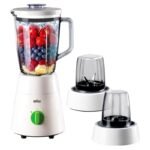 BRAUN BLENDER BOL VERRE 500 W- 1,5 L - 2 MOULIN - BLANC