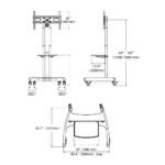 Schneider Support tv sur Pied à roulettes réglable meuble pour TV 32 – 75 pouces – Image 3