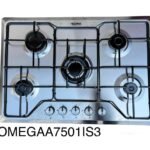 GORK OMEGA PLAQUE A GAZ ENCASTRABLE INOX 70CM 5F ÉMAILLÉ