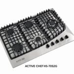 ACTIVE CHEF PLAQUE A GAZ ENCASTRABLE INOX 70CM 5F LATERAL DOUBLE FONTE