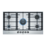 BOSCH PLAQUE A GAZ ENCASTRABLE INOX 90CM 5F FONTE SERIE6 SECURITE FLAME SELECT