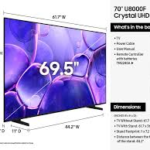 Samsung Crystal UHD 70U8000F 70 pouces - 4K HDR10+, One UI (Tizen) & Design MetalStream