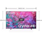 Samsung Crystal UHD 98DU9000UXMV 98 pouces Série9 - 4K HDR10+, One UI (Tizen) & Design MetalStream