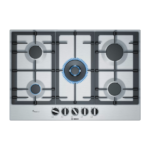 BOSCH PLAQUE A GAZ ENCASTRABLE NEW 75CM SERIE6 INOX 5F FONTE SECURITE FLAMME SELECT