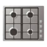 CANDY PLAQUE A GAZ ENCASTRABLE 60CM INOX 4F FONTE SECURITE