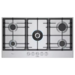 BOSCH PLAQUE A GAZ ENCASTRABLE NEW 90CM INOX 5F FONTE SERIE6 SECURITE FLAME SELECT