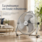 schlëizer Ventilateur de sol métallique 16" avec socle 3 vitesses pour usage domestique et professionnel – Image 3