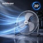 schlëizer Ventilateur de sol métallique 20" avec socle 3 vitesses pour usage domestique et professionnel